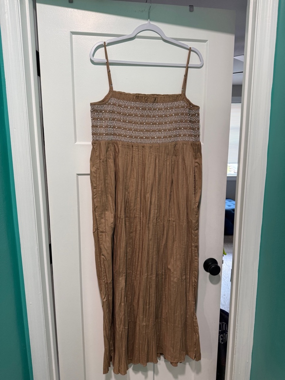 J. Crew Brown Catania Crinkled Maxi Dress, size XL - Picture 4 of 4